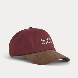 EVERLANE X PEACE & QUIET UNISEX BASEBALL HAT in WINE NEW WITH TAGS NWT